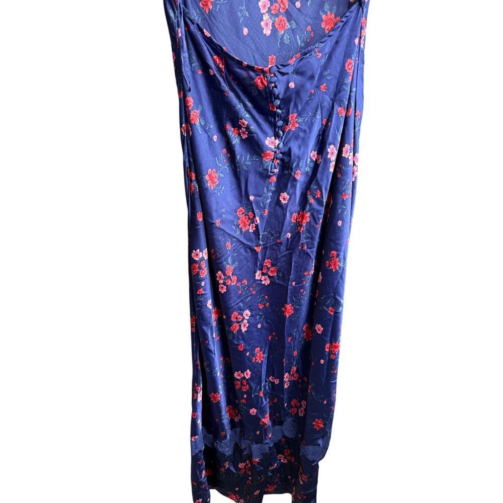 Free People Butterfly Babe Floral Blue Lace Boho Maxi Sz Large - Picture 6 of 8